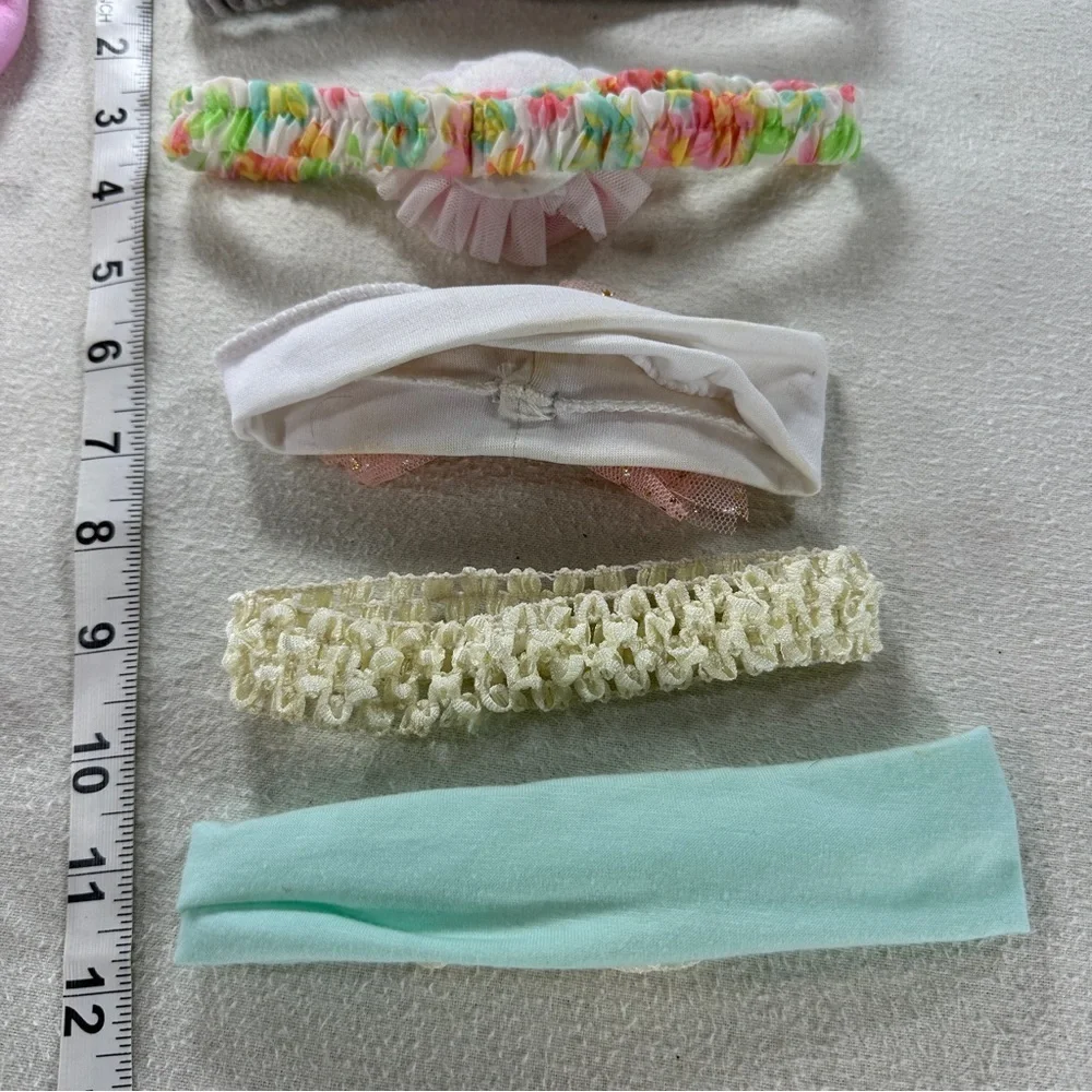 Assorted Baby Headbands with bows and flowers in Pink and Pastel Colors 11 total